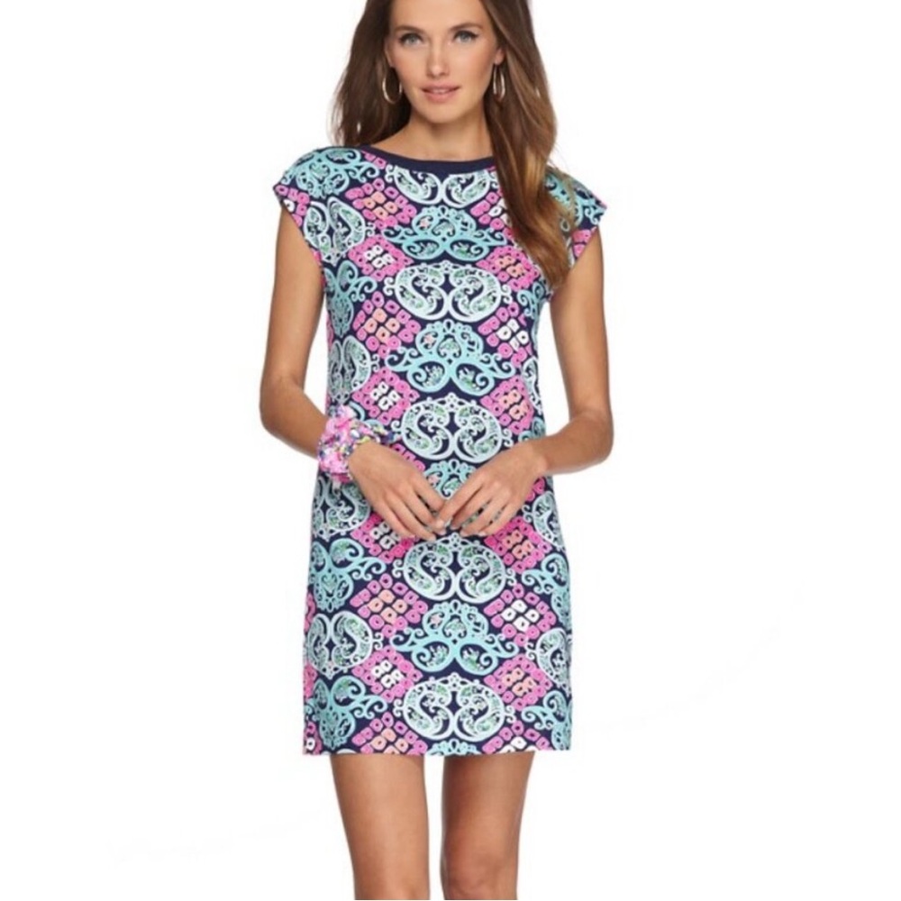 NEW Lilly Pulitzer Robyn Behind the Gates Paisley Tunic Sheath Mini Dress - S